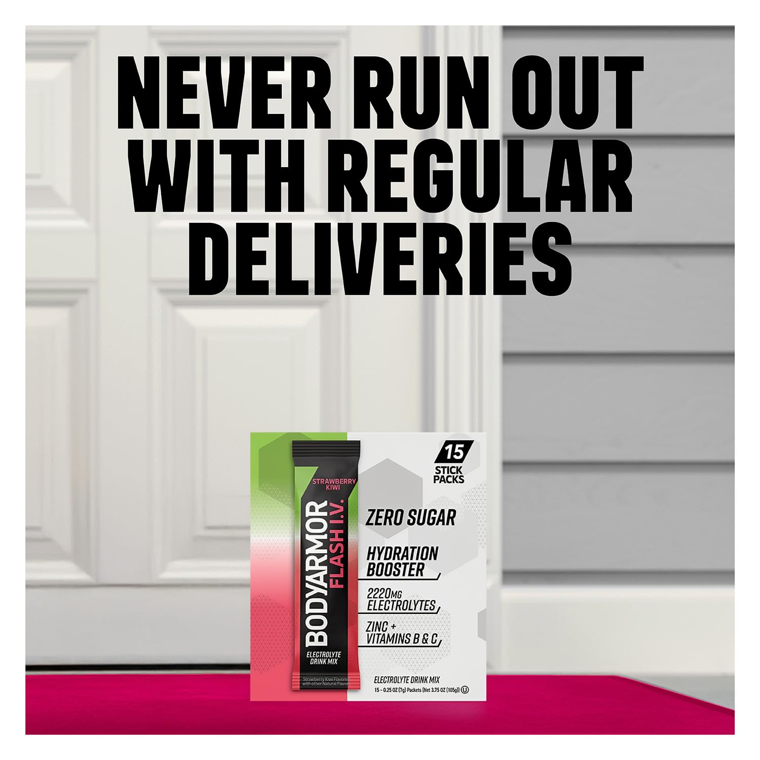 BODYARMOR Flash IV Electrolyte Packets, Lemon Lime - Zero Sugar Drink Mix, Single Serve Packs, Coconut Water Powder (6 Count)