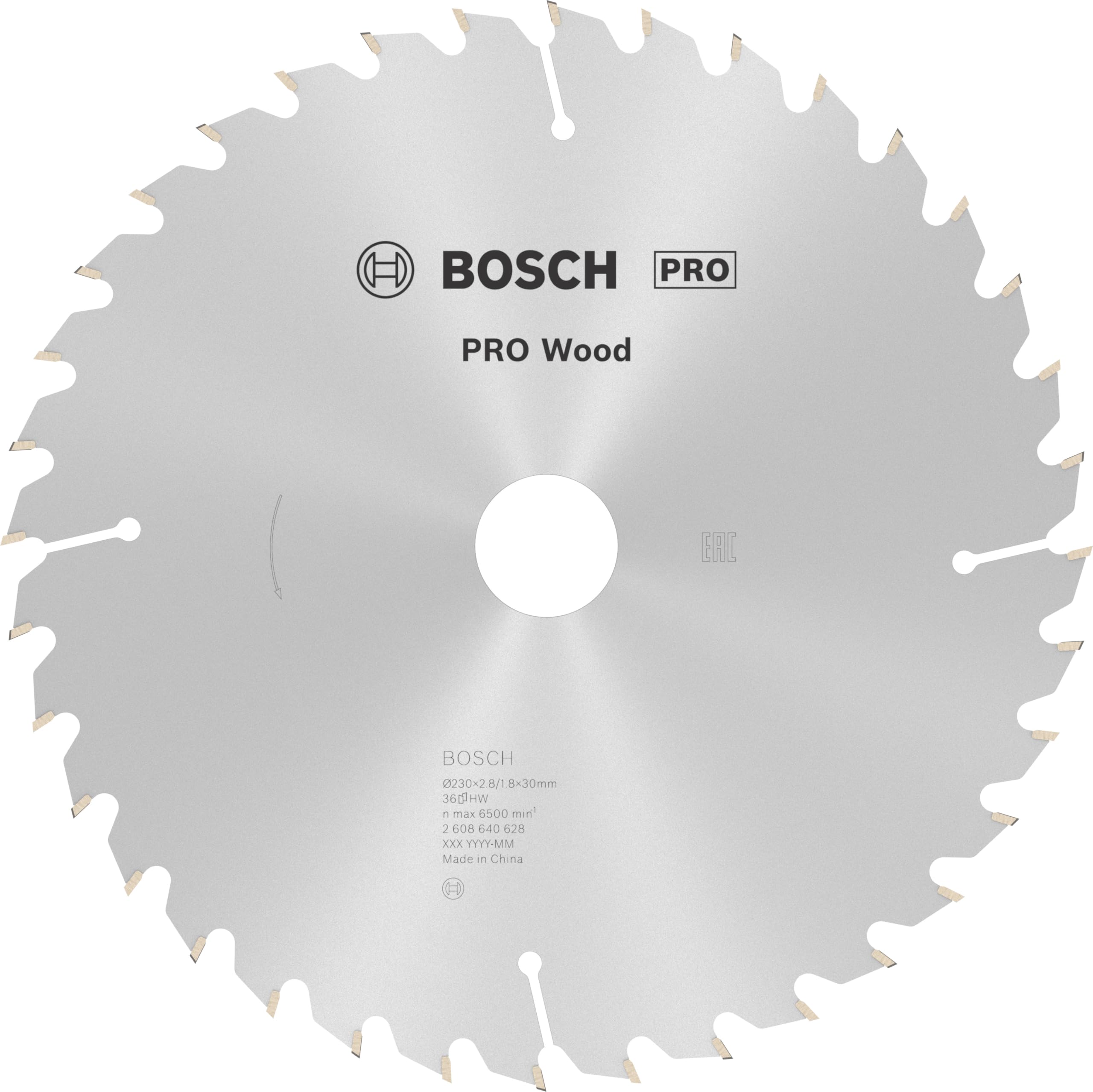 Bosch 1x PRO Wood Circular Saw Blade for Corded Hand-Held Circular Saws (for Softwood, Hardwood, Ø mm, Professional Accessory Hand-Held Circular Saw)