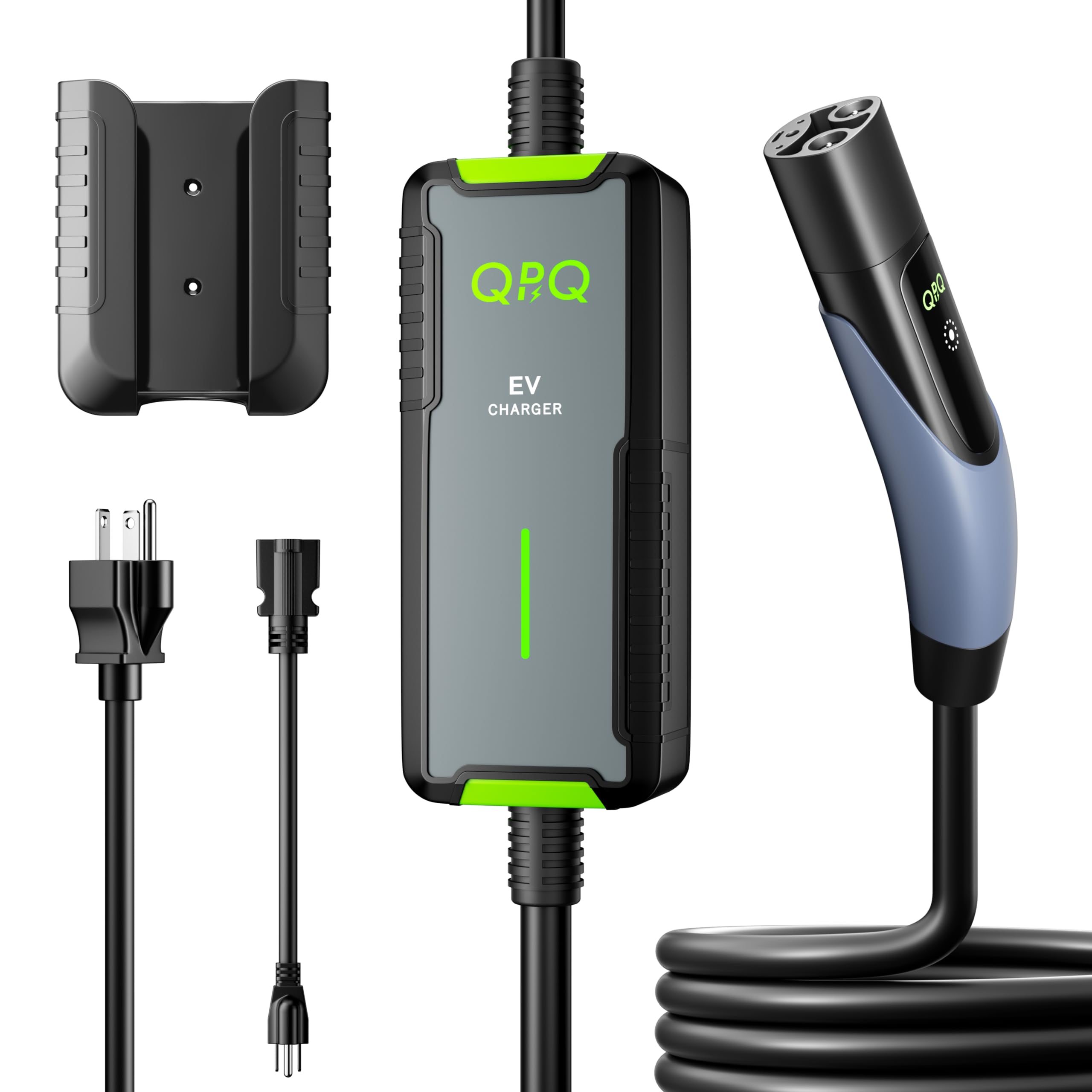 Photo 1 of QPQ Level 1/2 Tesla Charger 16A, Portable Electric Car EV Charger for Tesla Models Y/X/3/S, 21FT Cable 240V NEMA 6-20 Plug 120V NEMA 5-15 Adapter, NACS Connector, 3.5KW Home EV Charging Station