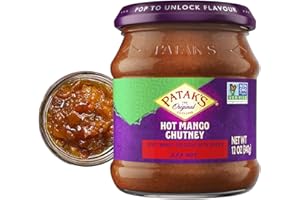 PATAK'S Patak’s Hot Mango Chutney - Sweet & Spicy Mango Chutney with Paprika & Red Chile - Vegan & Gluten-Free - Perfect for Meats, Cheese Platters & Veggie Dips - 12 oz (Pack of 1)