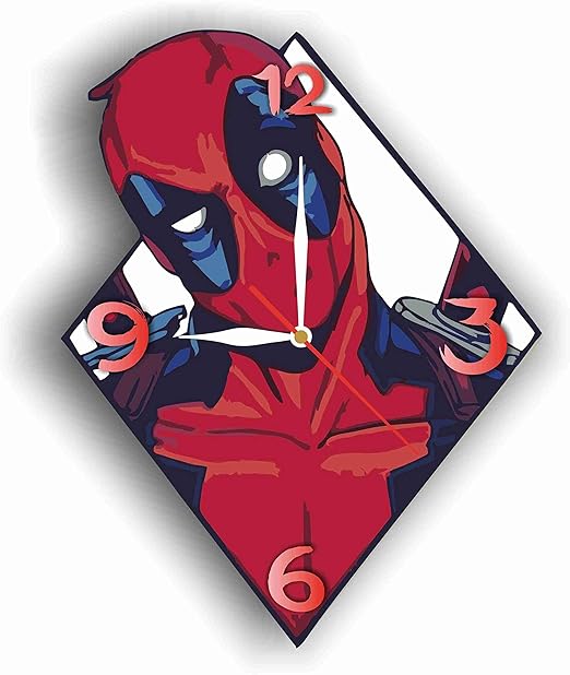 Amazon Com Original Handmade Wall Clock Deadpool 11 8 Get Unique Decor For Home Or Office Best Gift Ideas For Kids Friends Parents And Your Soul Mates Home Kitchen