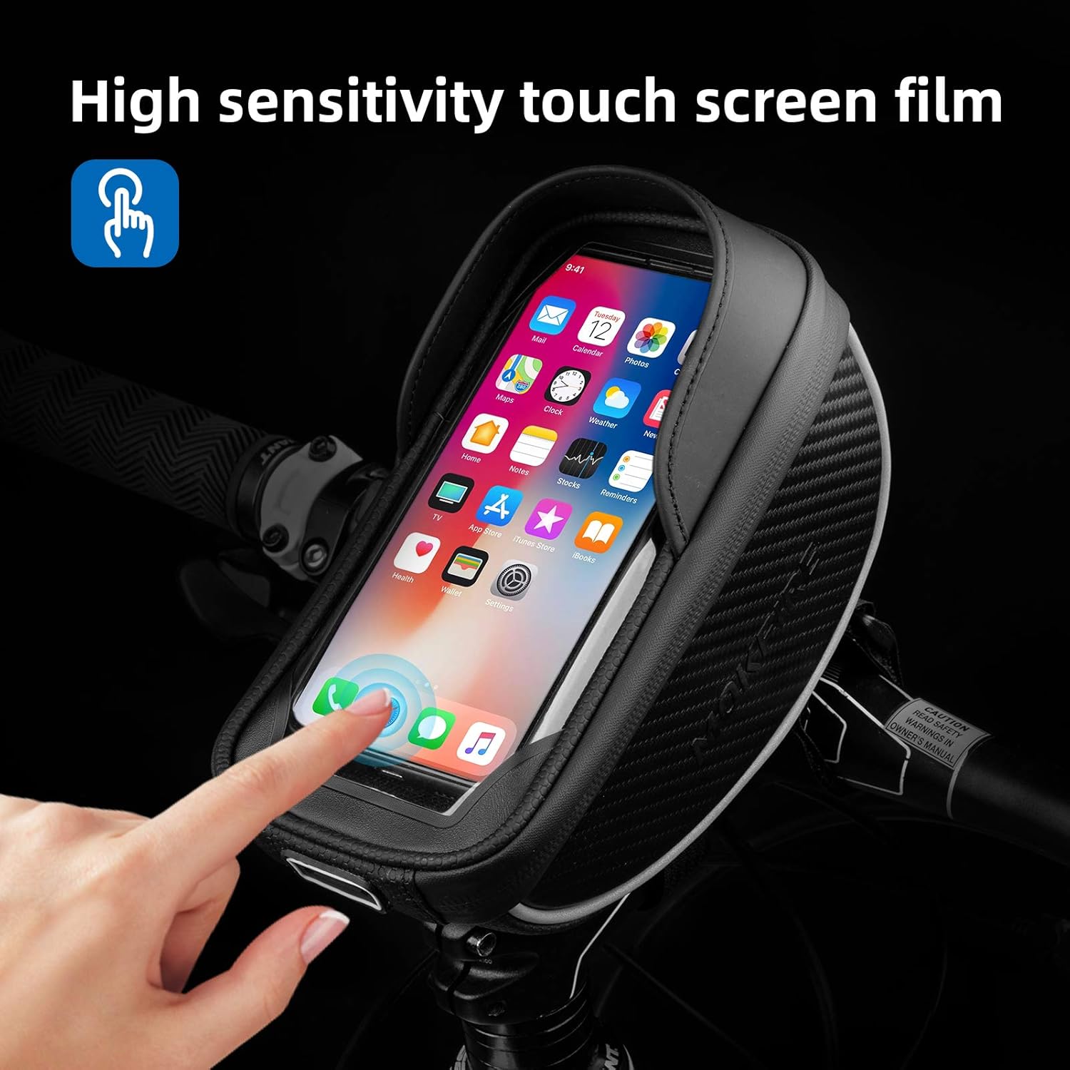 MOKFIRE Bike Phone Holder Bag Bicycle Phone Mount Waterproof Bag Bike Cell Phone Case Handlebar Bag Cycling Phone Pouch Front Frame Bag with TPU Touchscreen for iPhone xs Plus 11 12 pro max Below 6.5" : Sports & Outdoors