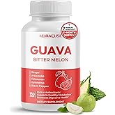 NURAFUSE Guava Extract & Bitter Melon – Rich in Antioxidants, Supports Healthy Metabolism & Digestive Health – with Ginger, Artichoke, Cinnamon, Gymnema & Black Pepper – 150 Capsules