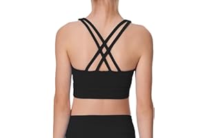 AugIris Girls Sports Bra Training Scoop Neck Cross Back Bras for Teens Kids Sports Comfort Girls Bra Tops