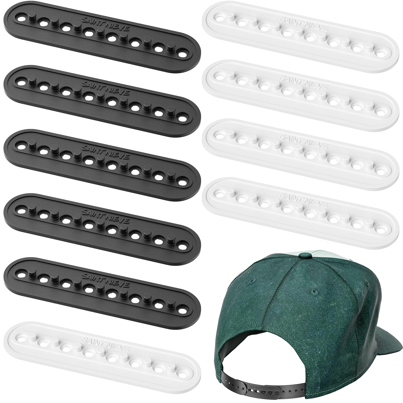 Photo 1 of 10 Pack Hat Size Extenders – Adjustable Half-Size Fit for Fitted Caps and Baseball Hats (Black&White)