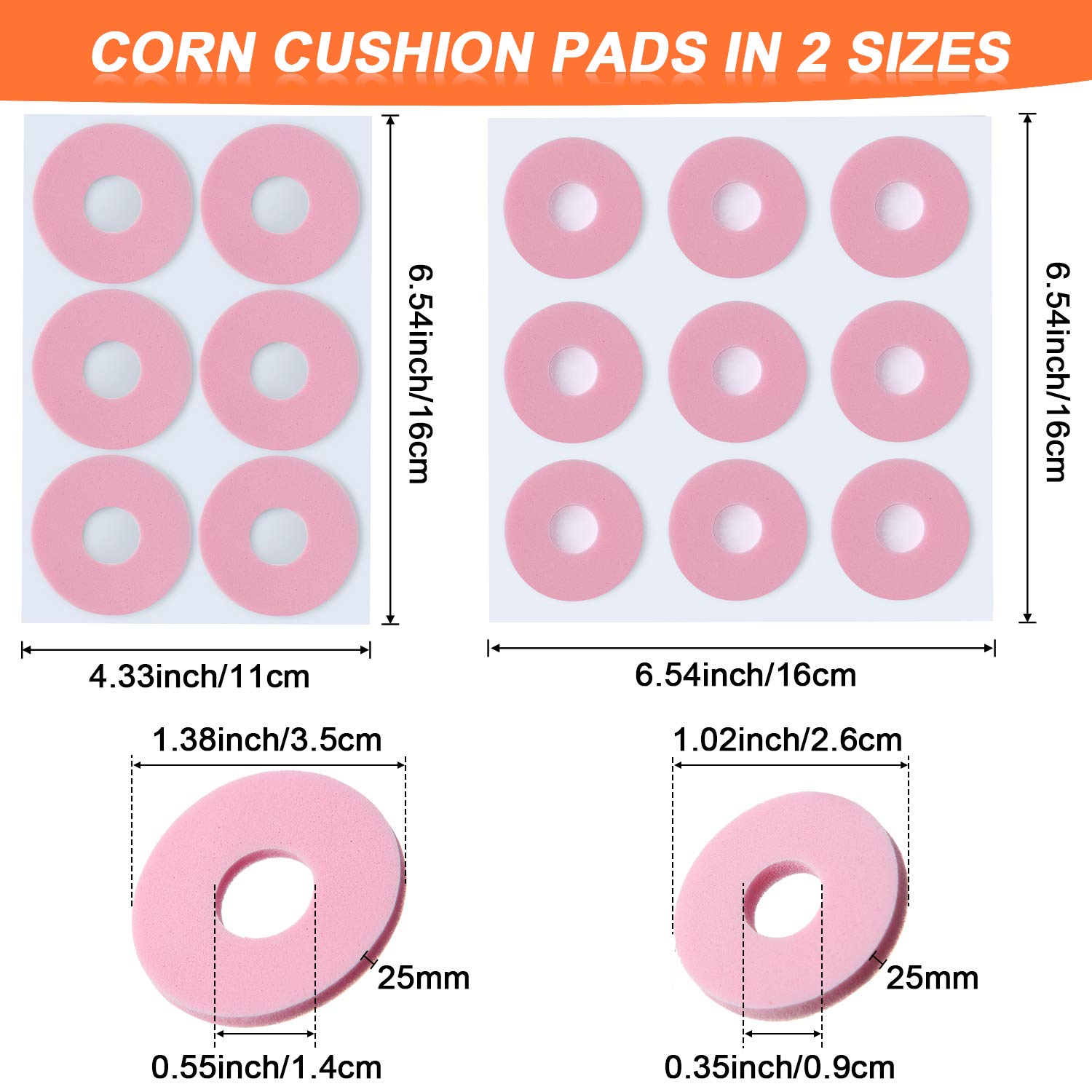66 Pieces Callus Cushions Set, 24 Pieces U-Shaped Felt Callus Cushions Toe Pads, 42 Pieces Soft Foam Corn Pads Adhesive Callus Cushions for Reducing Foot Pain : Beauty