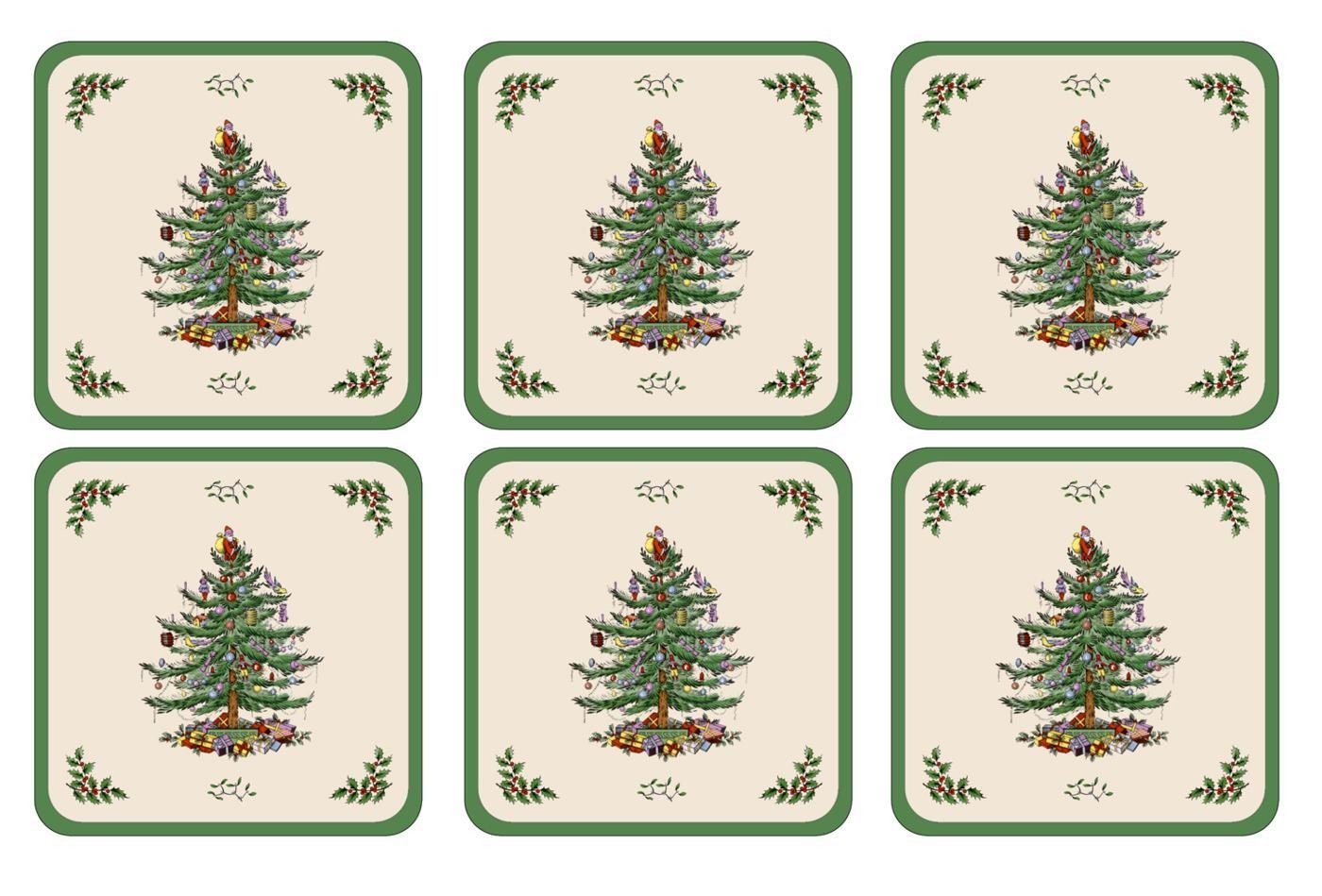 Spode Coasters Boxed Set, Wood, Multi-Colour, Set of 6