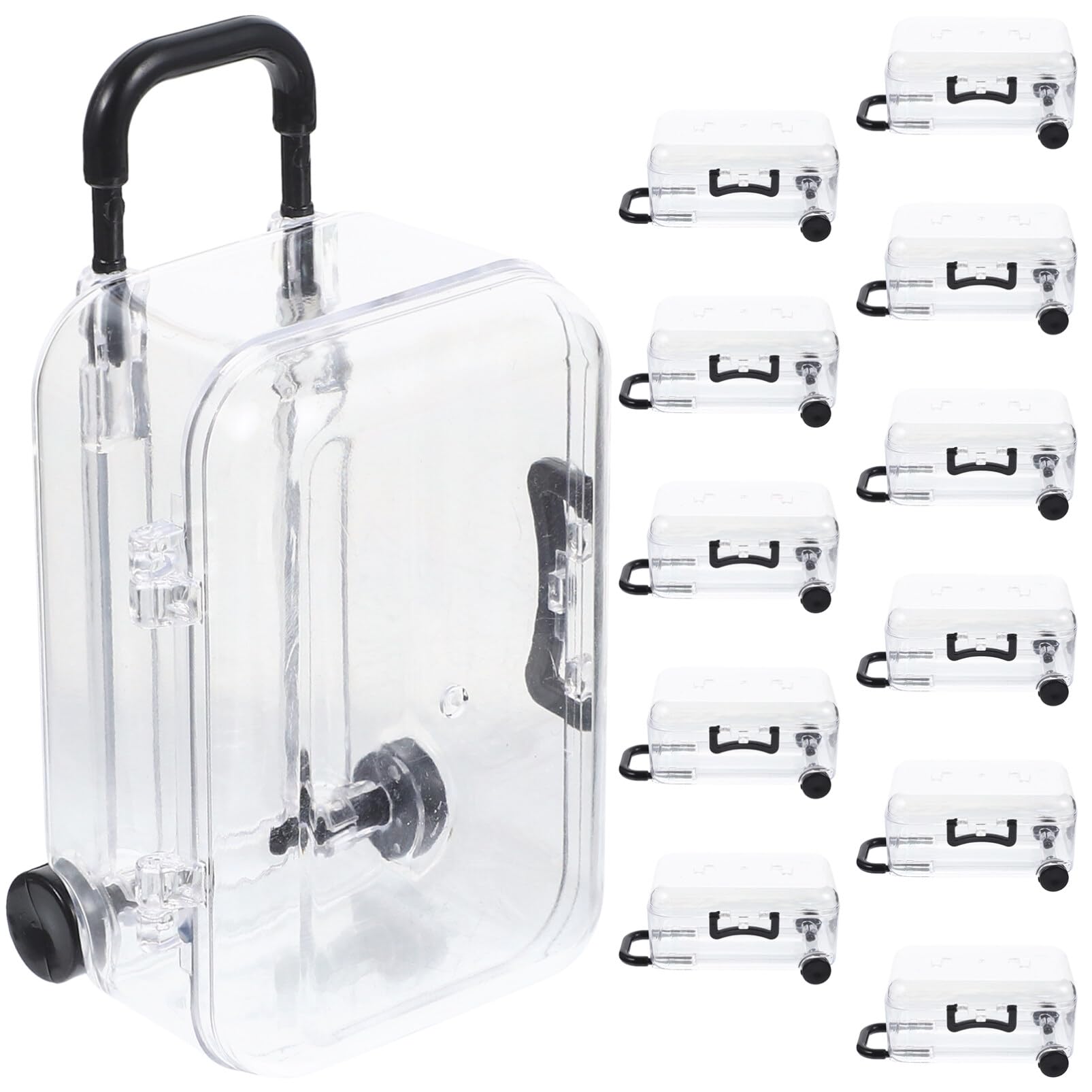 Photo 1 of NUOBESTY 12Pcs Mini Suitcase Favor Box Tiny Suitcase Candy Box Plastic Travel Case for Wedding Birthday Party(Black)