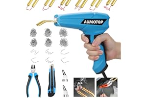 Aumotop 100W Plastic Welder, Upgraded 2-IN-1Hot Stapler Machine Car Bumper Repair Kit, 800pcs Flat/Outer Corner/Inner Corner/Wave Welding Nails for Bumper/Kayak/Plastic Products Repair