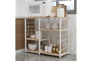 sogesfurniture 3-Tier/3-Tier Kitchen Baker's Rack Utility Storage Shelf Microwave Stand 35.4 inches Storage Cart Workstation 