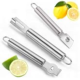 3pcs Lemon Zester, Peeler &amp; Channel Knife Set, Citrus Fruit Peeler | Stainless Steel Zester Grater Tool Practical Kitchen Bar Cutter Tool for Cocktail Garnishes Food Presentation
