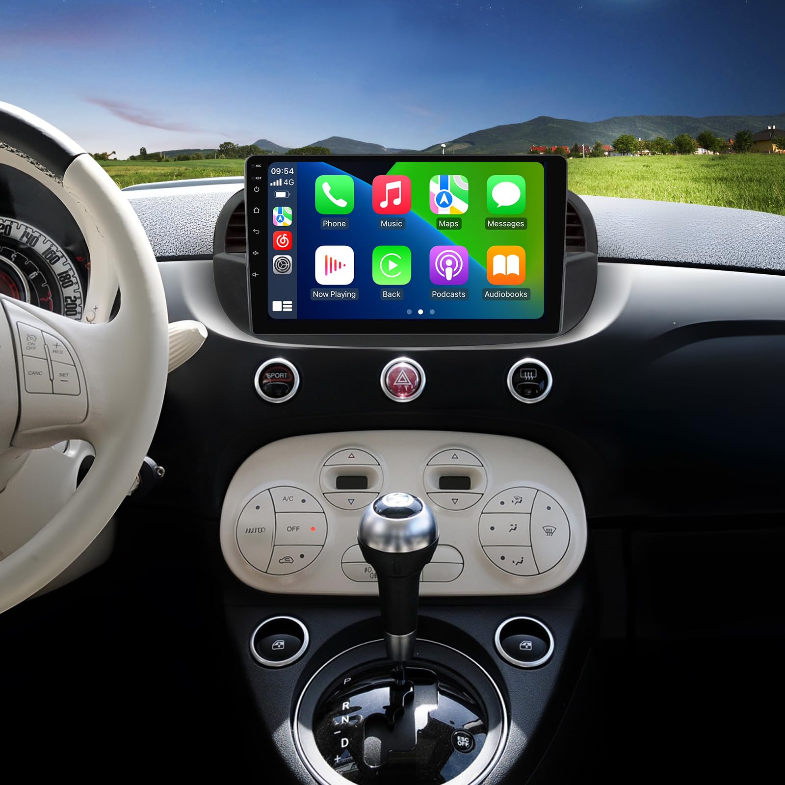 1280 x 720 Andorid 13 8 Core 2+32GB Radio for Fiat 500 500C 2007-2015 Stereo Replacement Dash Kit, 9