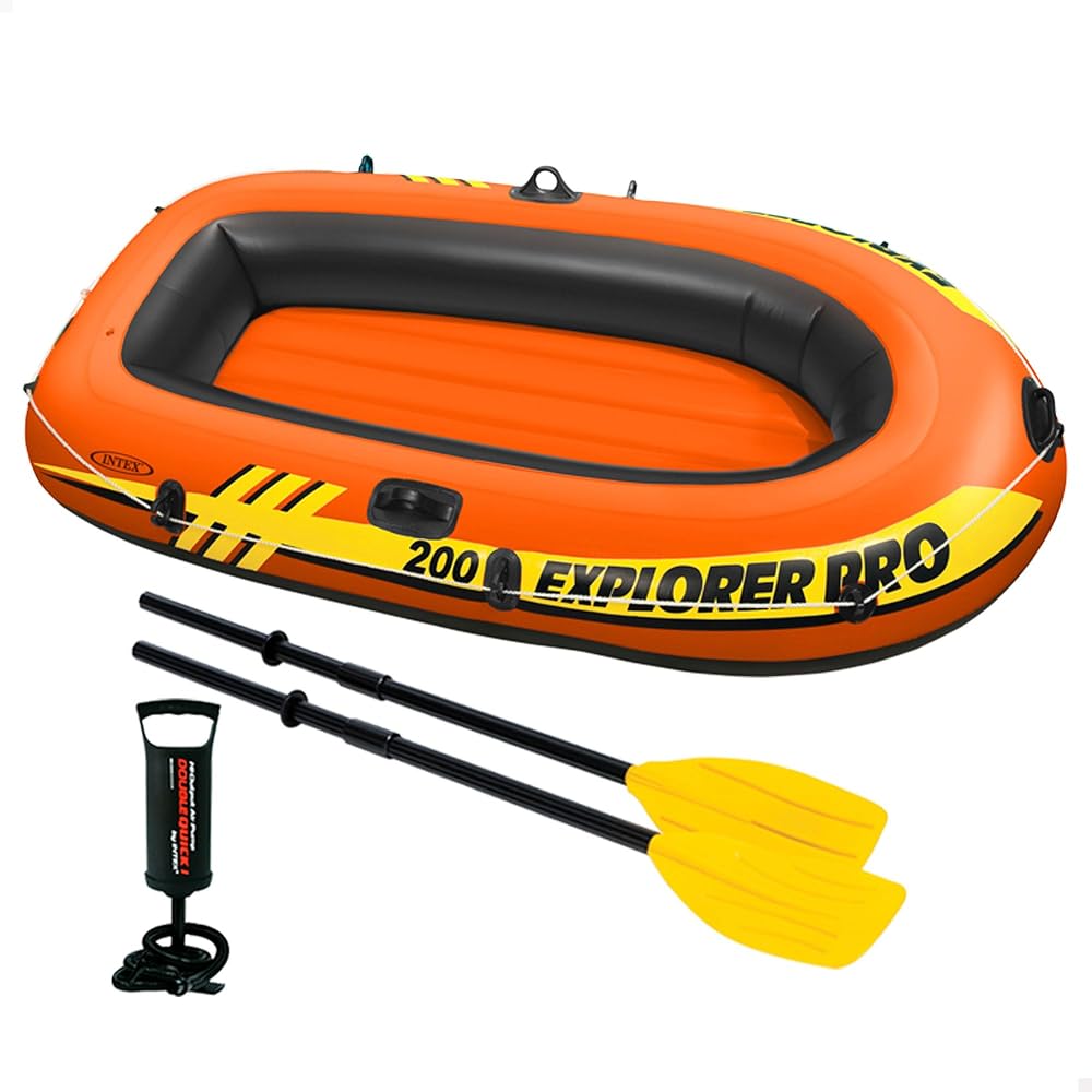 Intex Explorer Pro Inflatable Boat Two Person with Paddles and Pump 196 x 102 x
