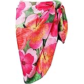 Ayliss Womens Swimwear Chiffon Cover up Solid Color Printed Beach Sarong Swimsuit Wrap Skirt Bathing Bikini Resort Wear