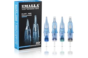 Emalla Tattoo Cartridge Needles - 20Pcs ELIOT Pro Tattoo Needles Round Liner 1205RLL Standard Tattoo Cartridges 0.35mm for Ma