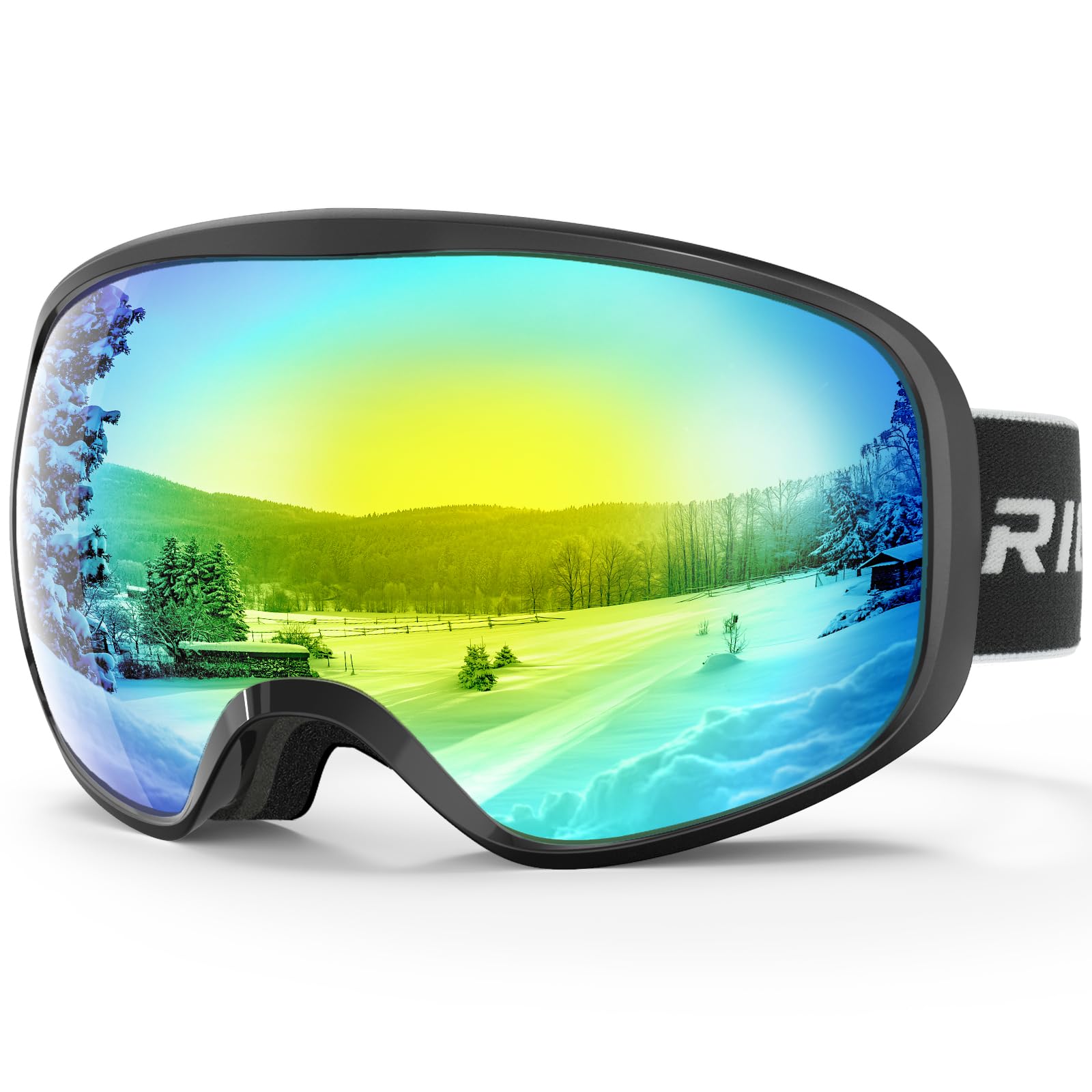 RIOROO Ski Goggles, Skiing Goggles For Snowboard Jet Snow 100% UV Protection, Anti-glare Ski Goggles Dual Lens For Women Men Youth OTG Over Helmet Compatible, Skiing Snowboarding Cycling Motorcycle