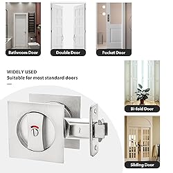 Malimali Pocket Door Lock, Brushed Steel Pocket