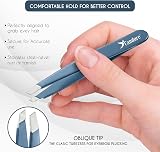 Candure Slanted Tweezers for Brows & Face with Leather Pouch view 4