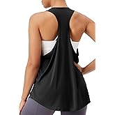 FEOYA Womens Racerback Loose Fit Workout Tops Sleeveless Flowy Athletic Yoga Running Shirt Muscle Tank Top