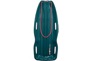 Retrospec Retrorider Plastic Snow Sled – Toboggan Style with Pull Rope, Cold-Resistant Coating, and Hard Bottom for Smooth Downhill Rides – Available in 35" and 48" Sizes for Kids and Adults