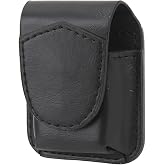 Serounder Leather Lighter Case with Belt Loop, Anti Scratch Protective Storage Case Soft Lining Magnetic Buckle Lighter Waist Case for Men Women (Black)
