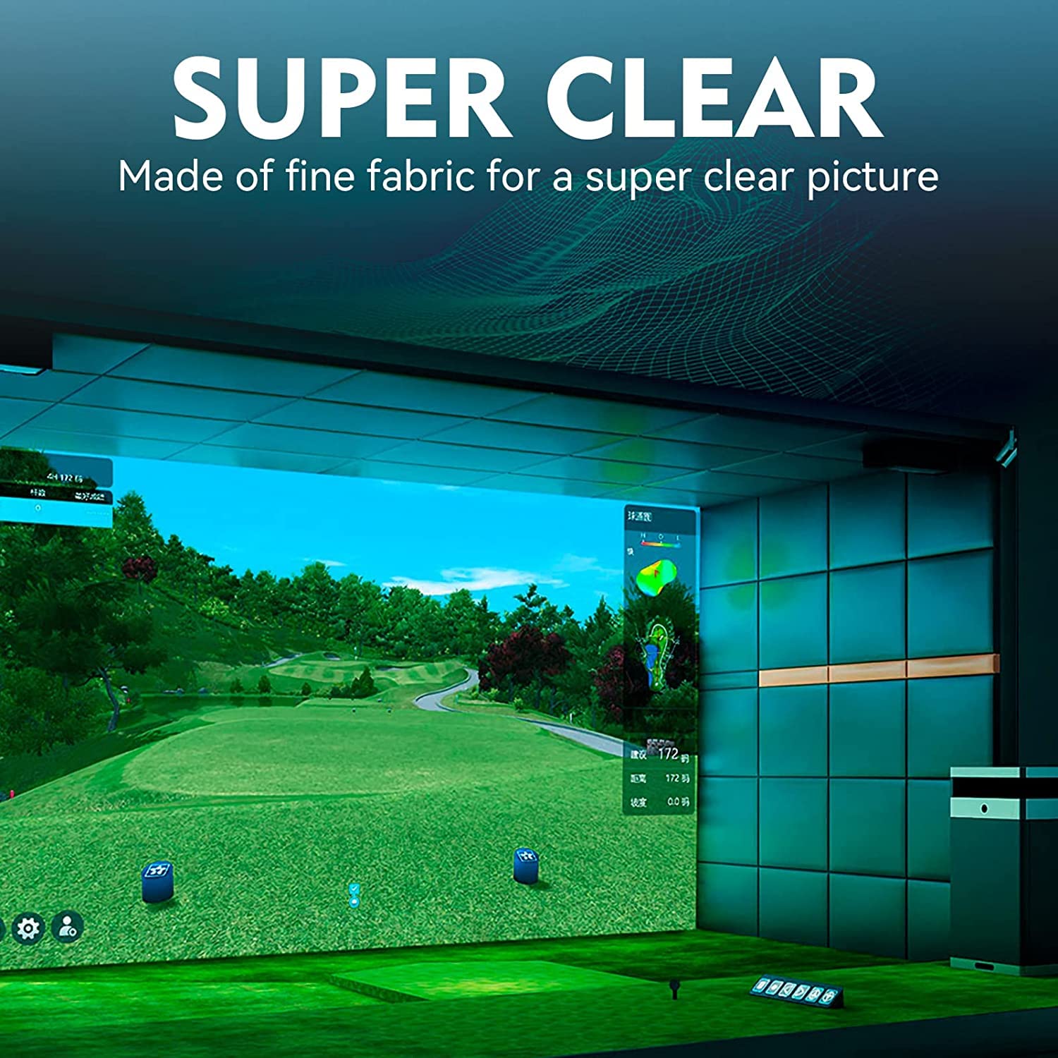 color tree 300x200cm/9.8x6.6ft Golf Simulator Projector Screen