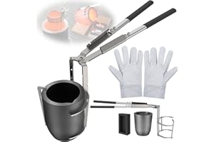 CANALHOUT [Updated] 4kg Crucible Tongs Set for Melting Metal, Lifting & Pouring Tongs w/Graphite Crucible,Graphite Ingot Mold and Gloves,for Casting and Melting Metal, Jewelry Casting Tools