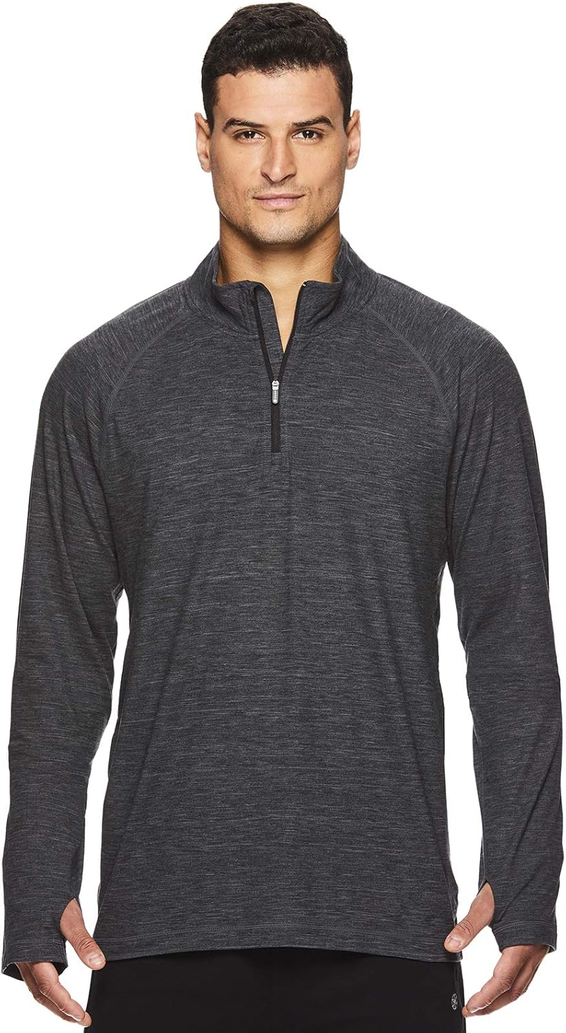 Gaiam Men's 1/4 Zip Up Activewear Pullover Shirt Long