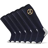 Ortis Cotton Full Cushion Over the Calf Socks OTC Knee High Thick Moisture Wicking Breathable Work Boot Thermal Warm