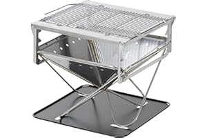 Snow Peak Takibi Fire & Grill, Stainless Steel, Durable, Portable, Foldable, Backyards, Patios, Camping