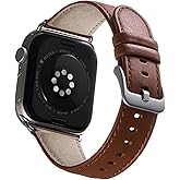 BESTSURE Leather Band Compatible with Apple Watch for Men and Women, Classic Genuine Leather Watch Strap, Fits Ultra/SE/Series 11–3(49/46/45/44/42mm), Brown