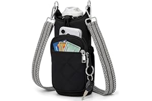 Fiiuos Crossbody Water Bottle Bag for Women, Lightweight Insulated Water Bottle Carrier with Phone Pocket, Secure &Hands-Free