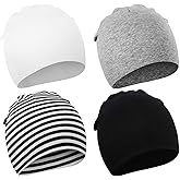 DRESHOW BQUBO 4 Pieces Baby Beanie Newborn Toddler Soft Cute Knit Hat Hospital Hats for Baby Boys Infant Cap Beanies