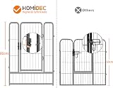 HOMIDEC Dog Pen 8 Panels 80cm High Indoor Outdoor Playpen with Door Silvery view 5