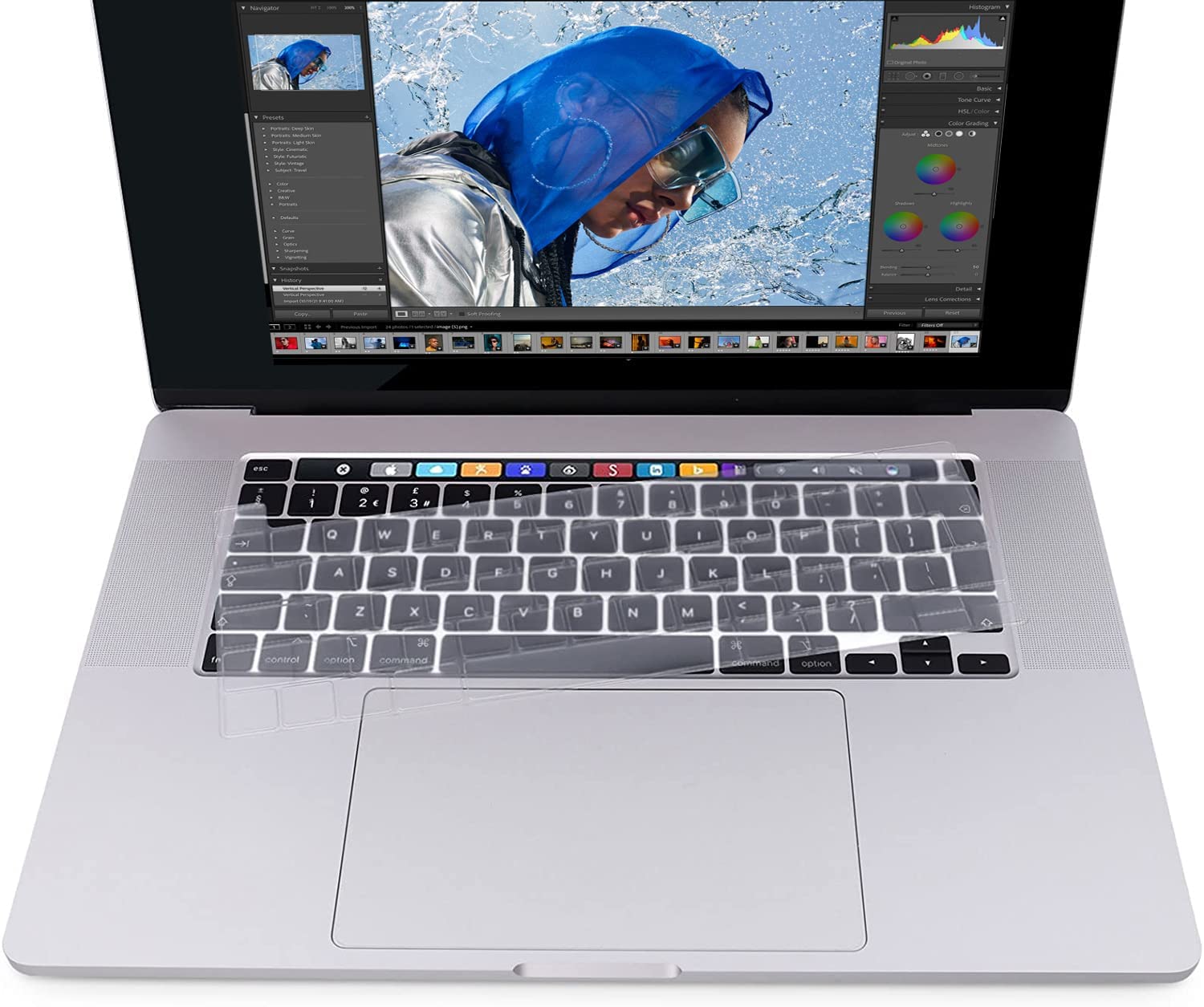 Clear Ultra Thin Keyboard Cover for MacBook Pro 13 inch M2 M1 2023 2022 2021 2020 A2338 A2289 A2251 Touch Bar, Transparent Keyboard Cover for MacBook Pro 16 inch 2020 2019 A2141