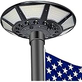 Large Solar Flag Pole Light, 6000 lumen 556 LEDs Flagpole Light Solar Powered with DC Charge Port, Fits Outdoor 15-30'' Flag Pole 0.55'' Diametre Ornament Spindles, 100% Flag Illumination, Black