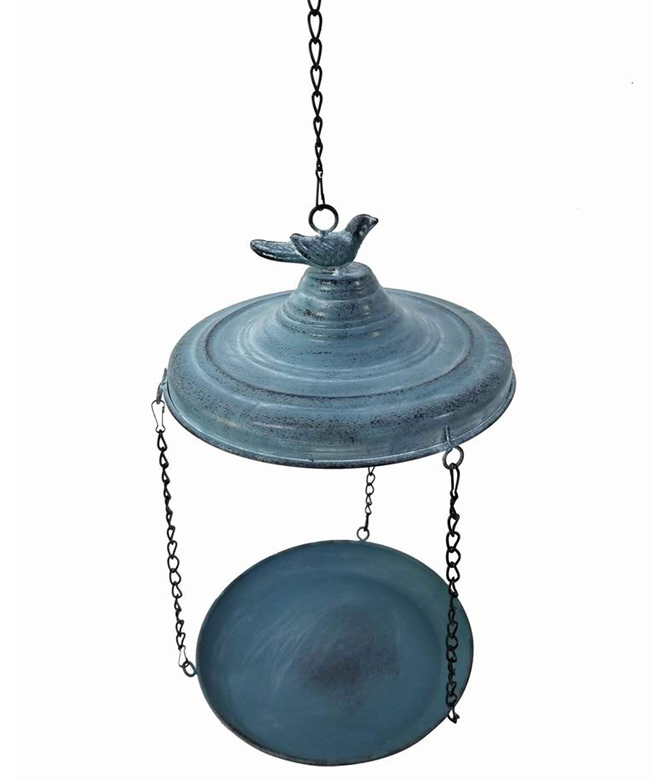 Dehner Natura Atacama Wild Bird Feeder Diameter 21.5 cm Height 36 cm Metal Dark Blue