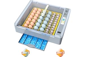 VIOPUMPO 36 Eggs Incubator for Hatching Chicken/Goose/Quail/Duck/Turkey, 360° View Egg Incubator with Automatic Egg Turning/Humidity Control/Low Humidity Alarm/Adjustable Tray, for Beginner/Farm/Teaching/Home