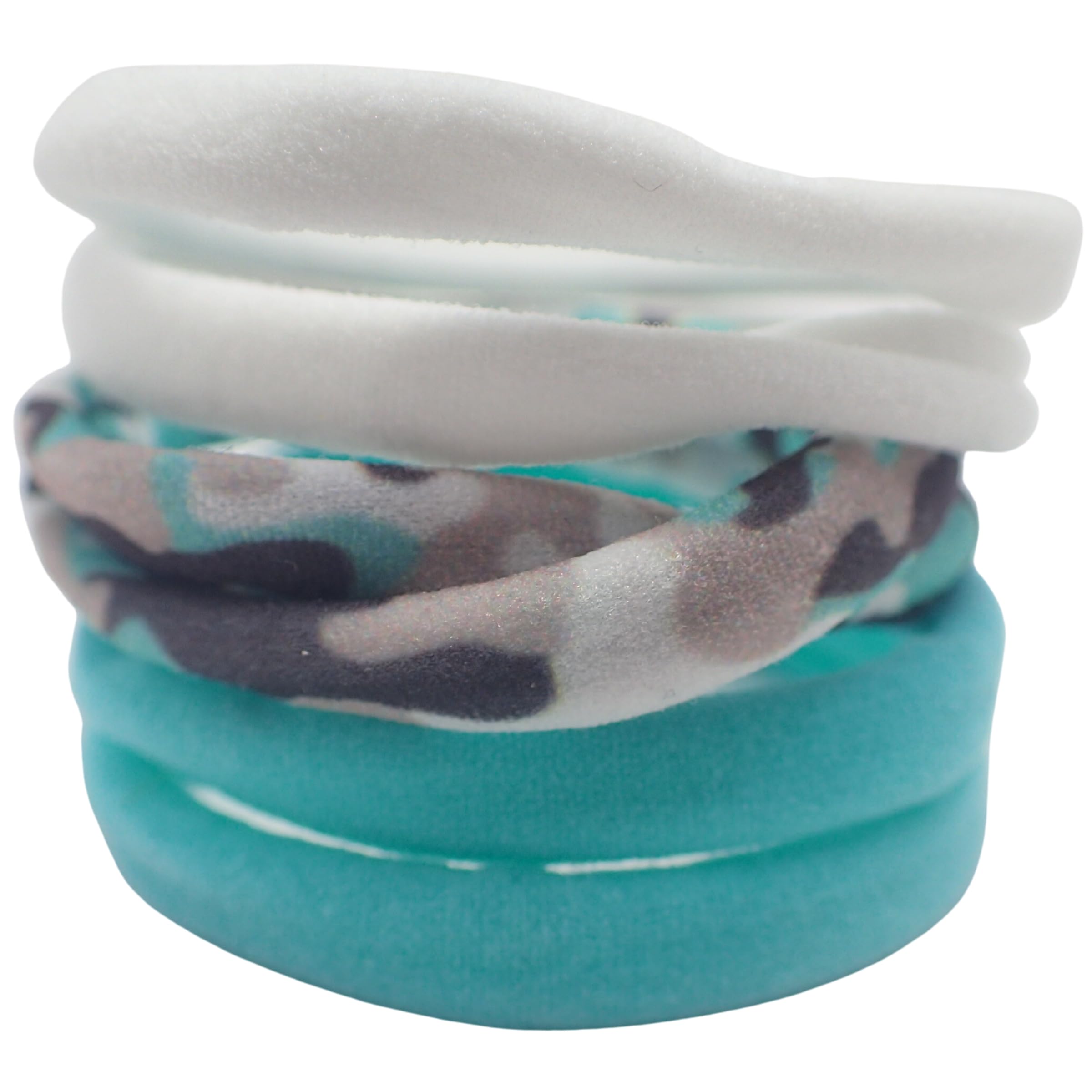 Topkids Accessories Thick Hair Bands for Women and Girls, Hair Bobbles Elastic HairBands Ponytail Holders Hair Ties Hair Elastics Hairbands Women (Patterned Blues 6pcs) — image 1