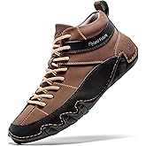 FLYLAND Men's Casual Leather Sneakers Fashion Chukka Boots Lightweight Dress Boots Lace Up Walking Driving Shoes