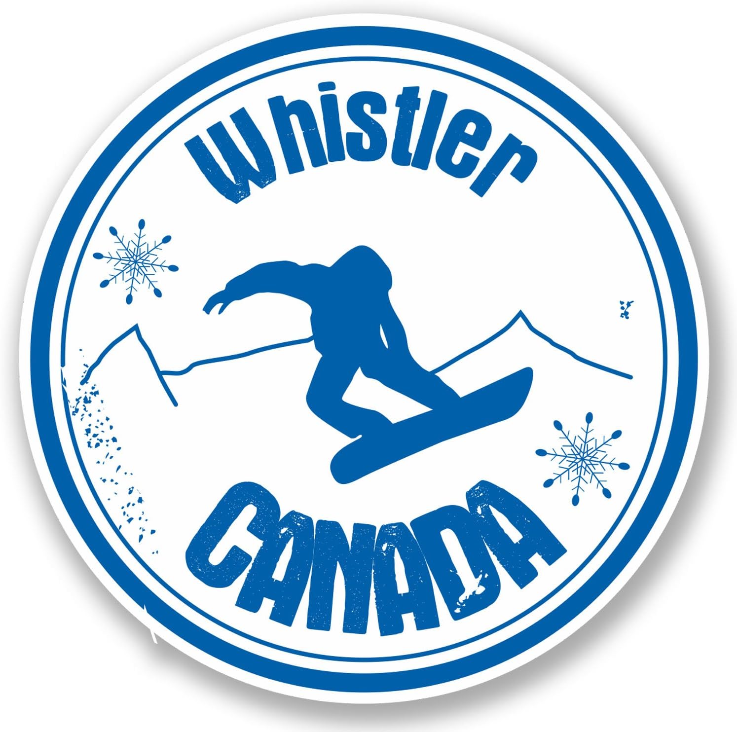 2 x Whistler Canada Snowboard Vinyl Sticker Bike Laptop Car Helmet Snow