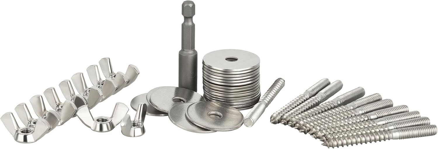 Stainless Steel Perch/Stand Self-Assembly Kit for Birds Cage (Grating) Mounted Suitable for bird cages and aviaries (40 pieces) by Kork-Deko (special insertion tool)