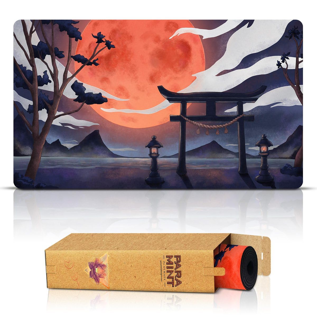 Paramint Blood Moon Torii Gate (Stitched) - MTG Playmat - Compatible with Magic the Gathering Playmat - Play MTG, YuGiOh, TCG - Original Play Mat Art Designs & Accessories