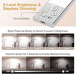 Gritin 10.2inch Under Cabinet Lighting Rechargeable