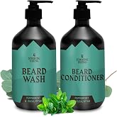 Striking Viking Beard Shampoo &amp; Conditioner - 10 Oz Each | Peppermint &amp; Eucalyptus Scent, Paraben &amp; Sulfate Free Cleansing Care for All Beard Types with Biotin &amp; Jojoba Oil