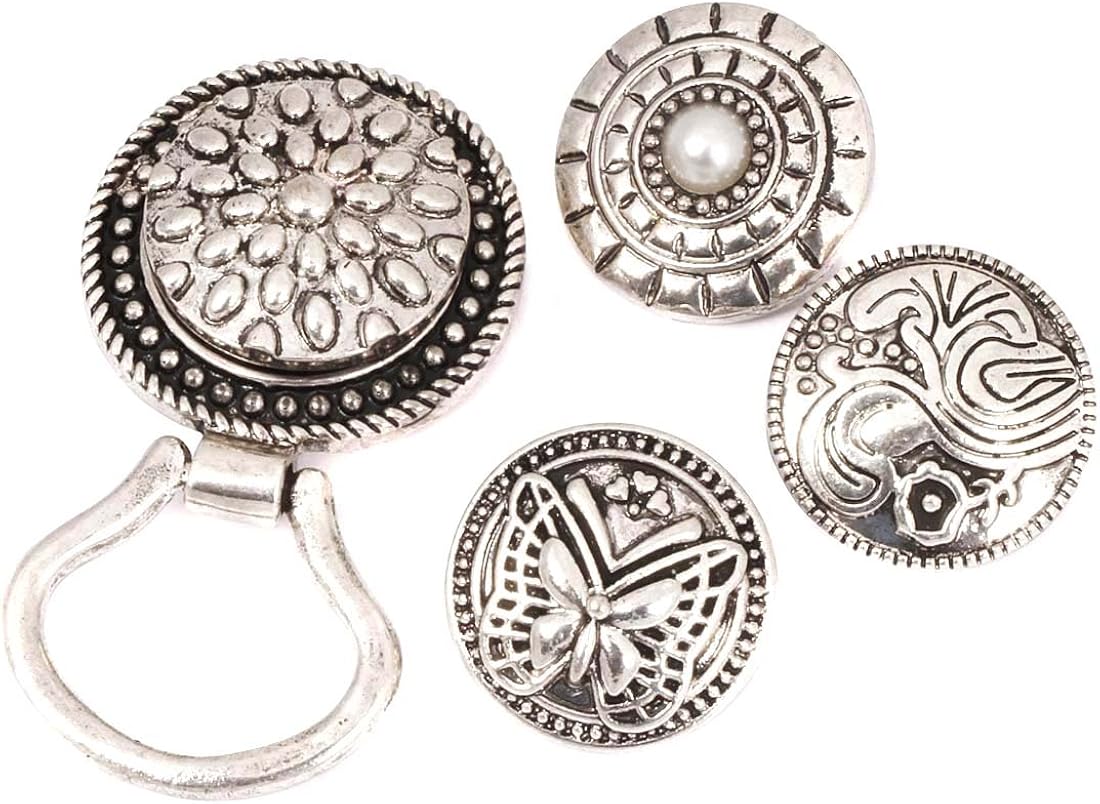 BMC Interchangeable Snap Button Centerpiece Eye Glass Holding Magnetic Brooch