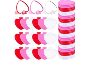 Haiabei 12Pcs Compact Mirrors Lady Gifts Bulk Mini Folding Mirror 2.4 In Pocket Portable Heart-Shaped Mirror for Valentine's 