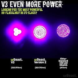 uvBeast New V3 385-395nm Black Light UV Flashlight