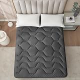 EHEYCIGA Memory Foam Mattress Topper Double Bed 135x190x3cm Dark Grey view 9