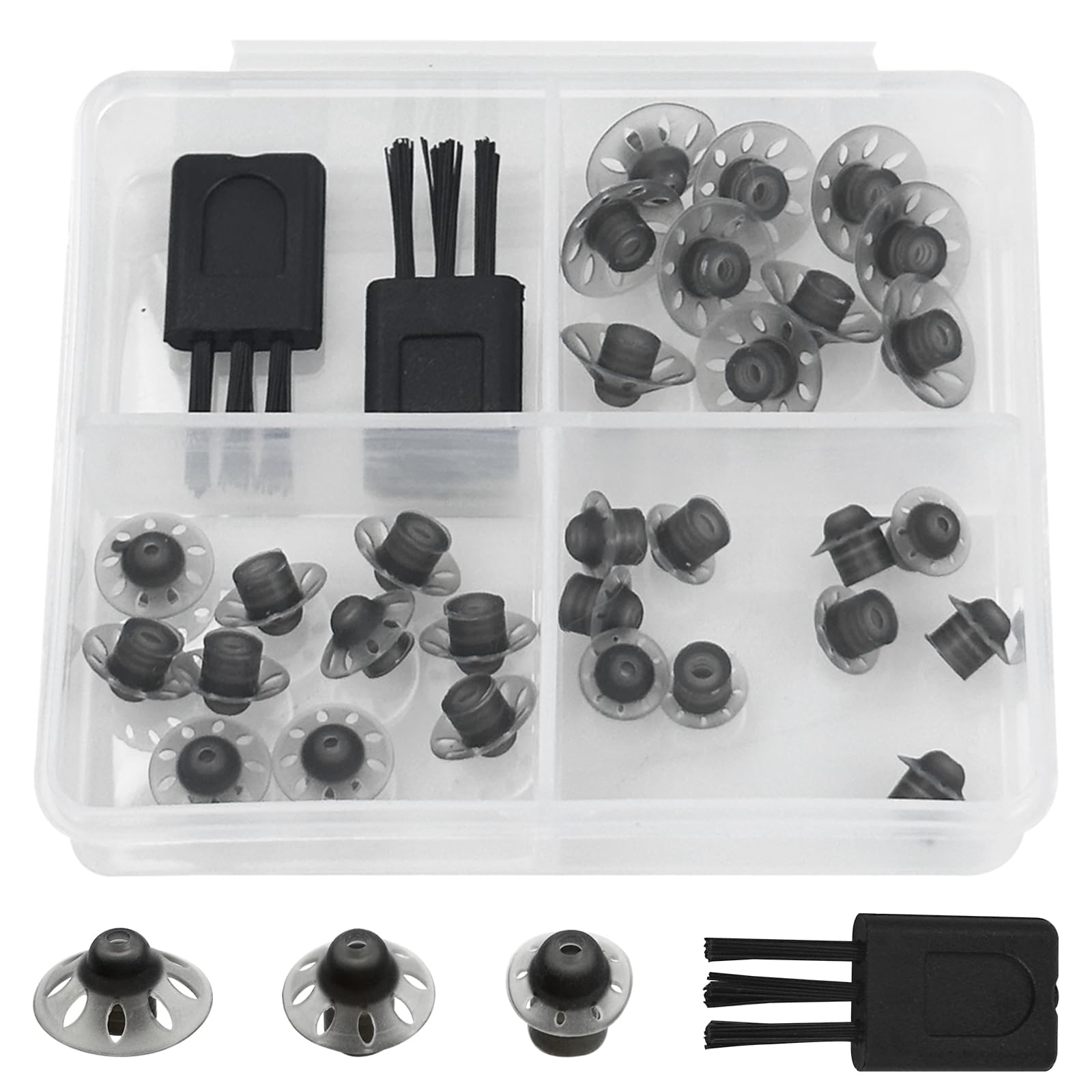 30Pcs Hearing Aid Domes 10mm/8mm/6mm,Silicone Earbud Tips Replacement Sound Amplifier Ear Pieces Hearing Aid Accessories Washable Anti Static Open Domes for Seniors with Hearing Loss